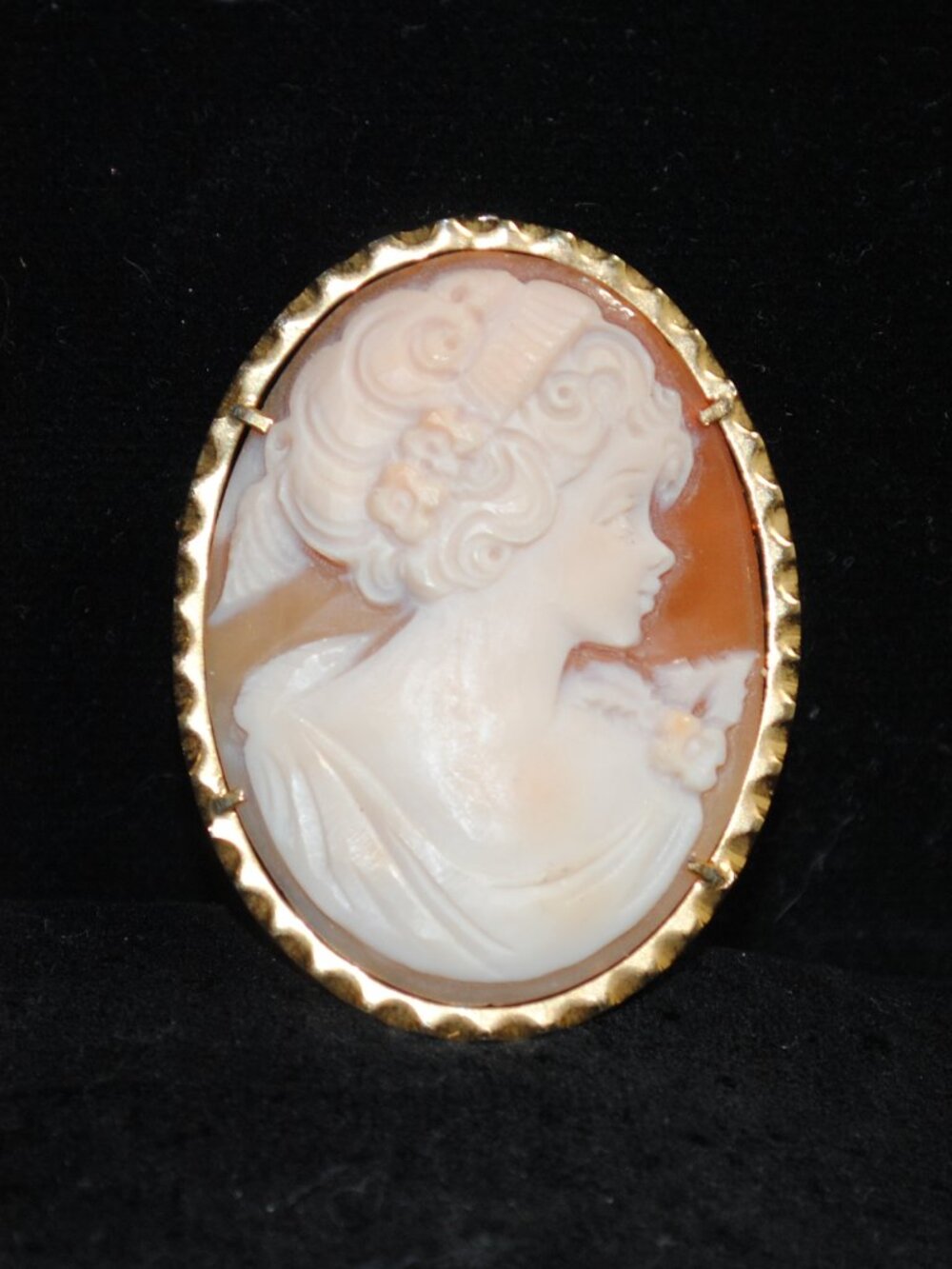 Vintage/Modern Carved Shell Cameo Convertible Brooch & Pendant